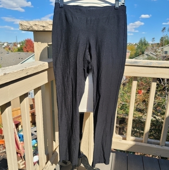 EILEEN FISHER BLACK SLIP ON ELASTIC WAIST PANTS, SZ SMALL - Picture 2 of 10